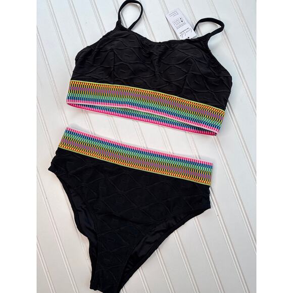 NWT Cupshe Bikini Set Two-Piece Swimsuit High-Waist Push Up Beach Bundle Sz M - Picture 5 of 6